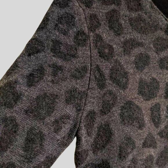 3.1 Phillip Lim Dress Women's Size Medium Black Gray Leopard Wool Sheath Zip - Picture 6 of 10